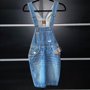 JOES JEANS COLLECTORS EDITION SELVEDGE JAYA DENIM SHORT SKIRT OVERALLS! SZ 24!